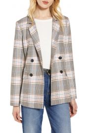 Halogen   Plaid Double-Breasted Blazer  Regular  amp  Petite    Nordstrom at Nordstrom